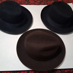 Wool felt hats bundle of three